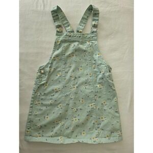 Max Studio Kids Jumper Dress Girl 6 Mint Green Daisy Floral Overalls Kidcore